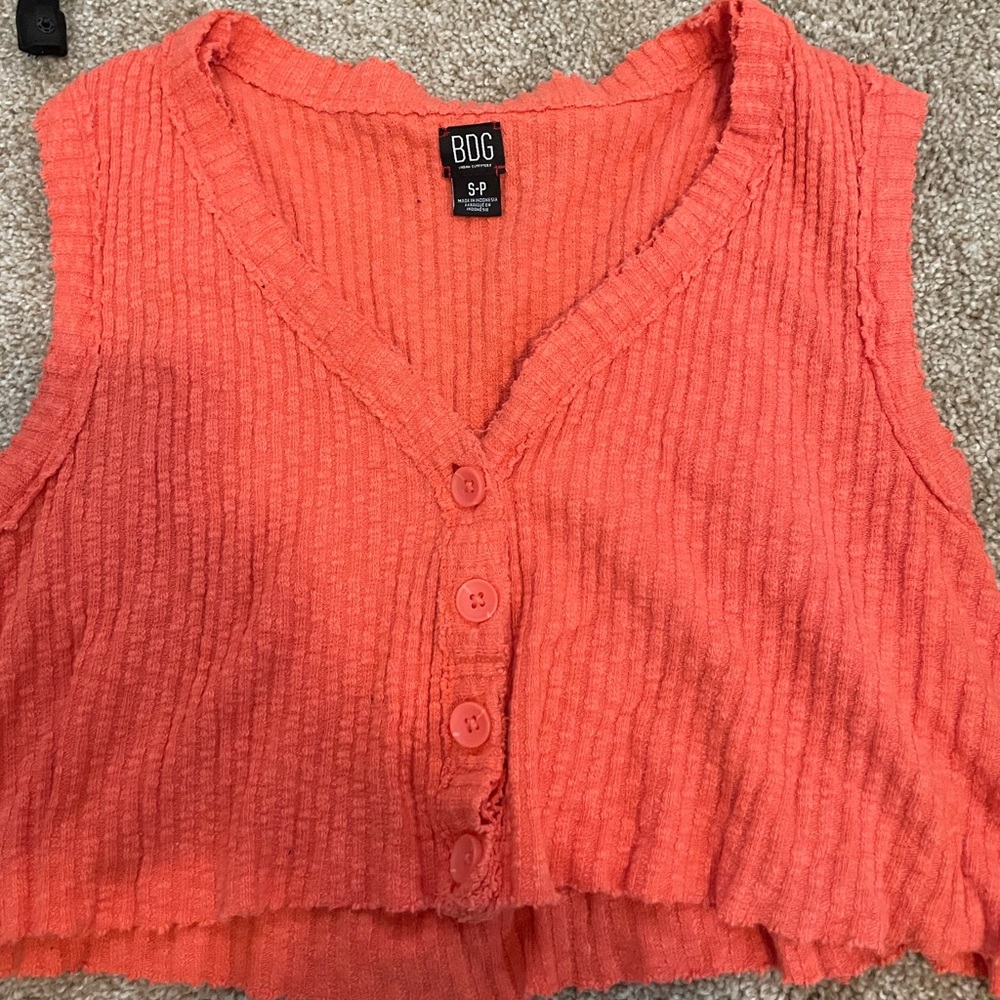 BDG Knit Button Up Crop Size S